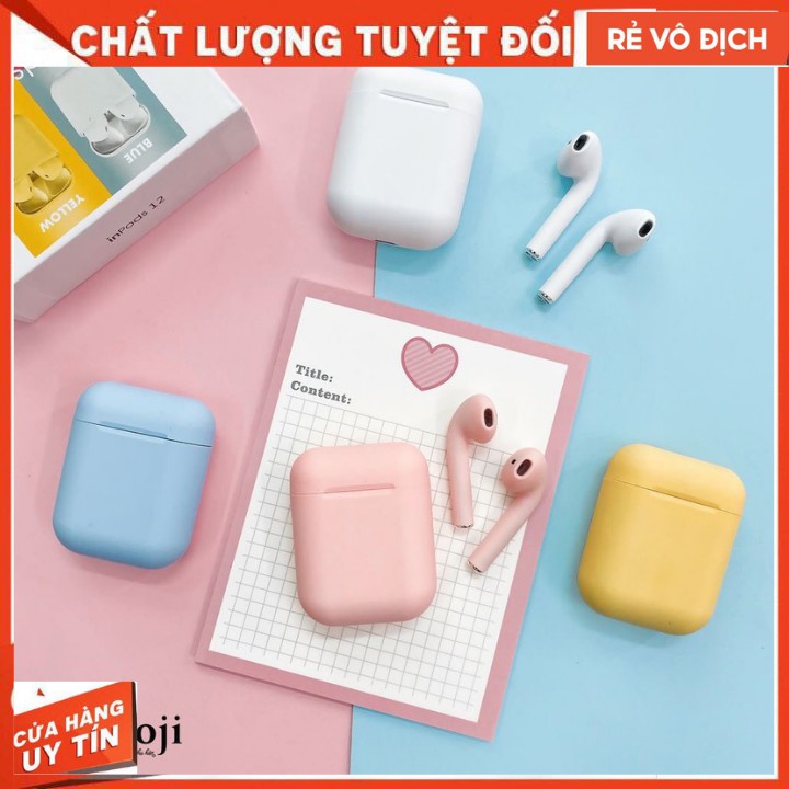 Tai Nghe Bluetooth i12 CHÍNH HÃNG Cảm Ứng Nhỏ Gọn Đủ Màu Nghe Nhạc Cực hay, Inpod 12