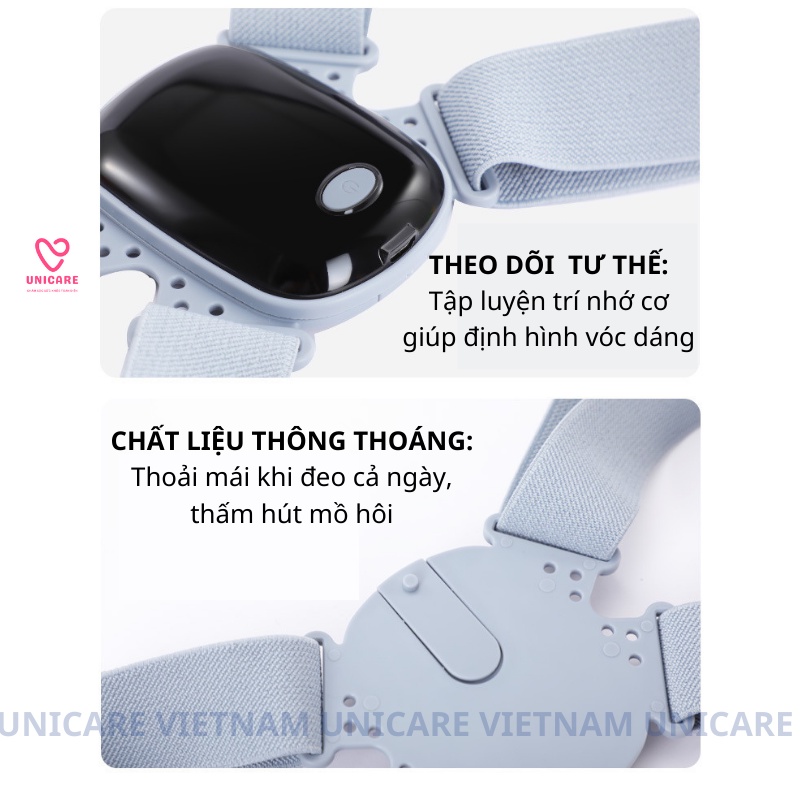 Đai chống gù lưng SMART POSE điều chỉnh tư thế thông minh, cảm biến báo rung, đếm số lần ngồi sai - Bảo hành 06 tháng