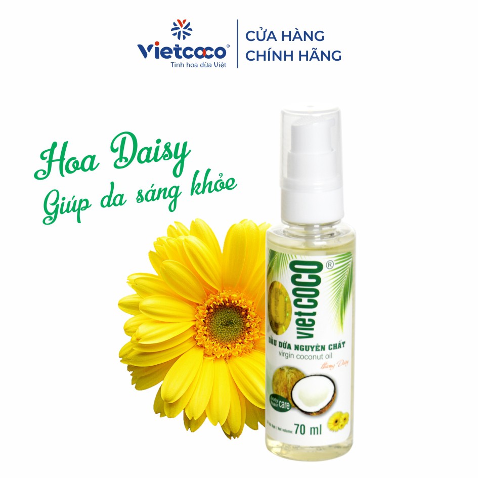 Dầu dừa nguyên chất Vietcoco chai 70ml hương Daisy | BigBuy360 - bigbuy360.vn