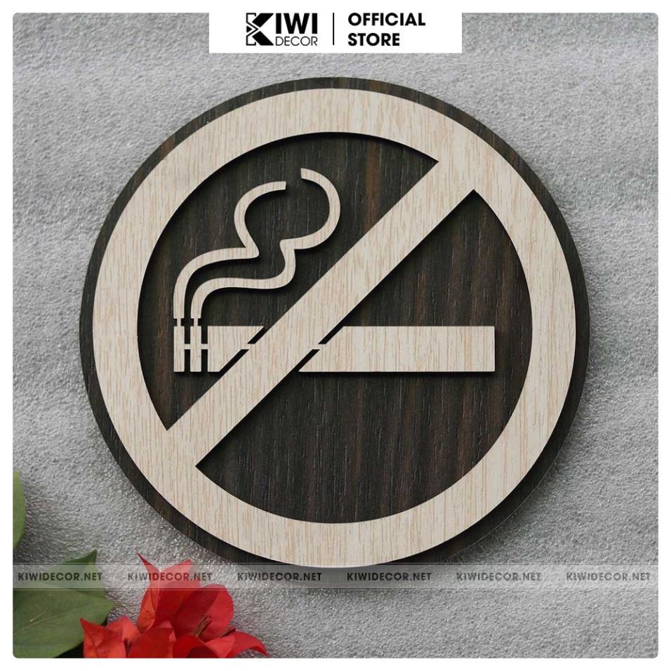 Bảng Gỗ Cấm Hút Thuốc - Bảng cấm No Smoking