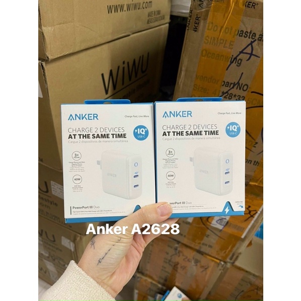 Củ sạc 40W Anker A2628P22 2 cổng type C