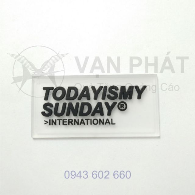 Nhãn mác cao su, tag logo nền trong, nhận in theo yêu cầu