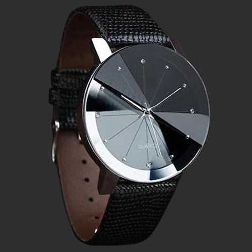 MACmk Mens Fashion Causal Quartz Sports Faux Leather Large Round Dial Wrist Watch
