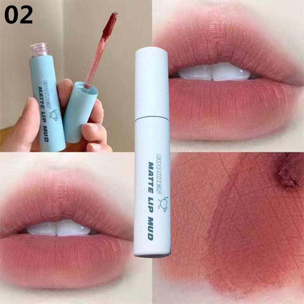 [sweet] 6 colors woman 3D waterproof long-lasting Small tube Matte Mousse Velvet Lip Glaze lipstick