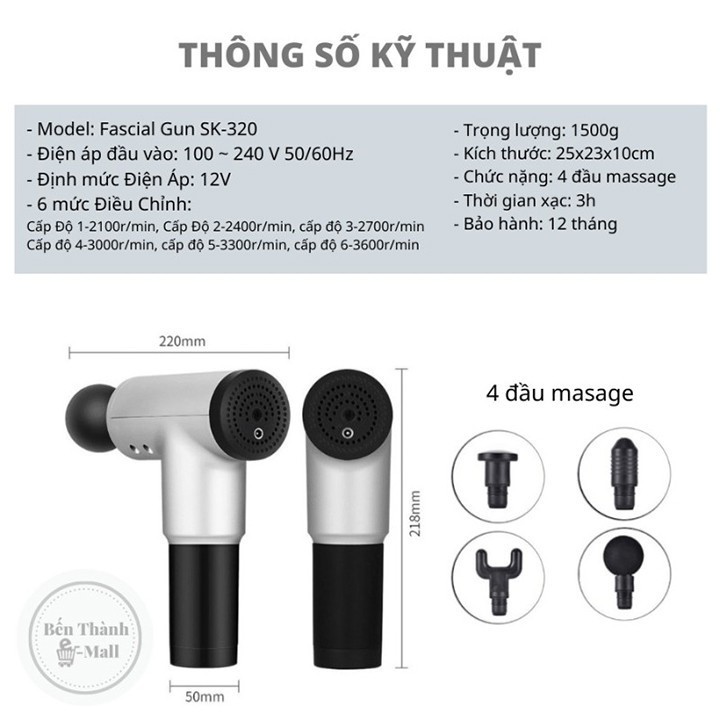 Máy Massage Cầm Tay Fascial Trị Liệu Toàn Thân Cải Thiện Sức Khỏe Người Dùng - Lỗi 1 Đổi 1