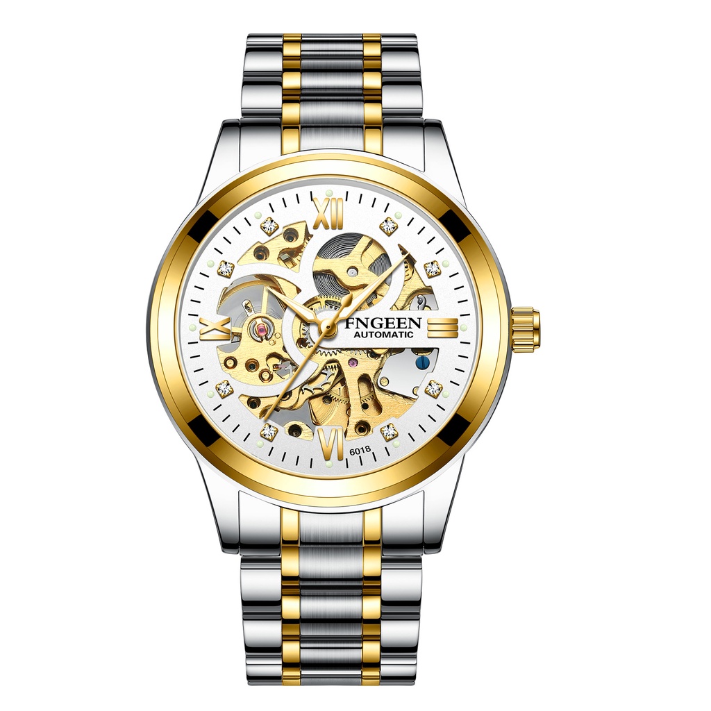Đồng Hồ Nam AUTOMATIC FNGEEN Phiên Bản Doanh Nhân Dây Hợp Kim Thép Không Gỉ Cao Cấp