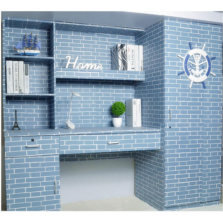 DECAL 1m Giấy dán tường khổ rộng 45cm ( có sẵn keo ) - GẠCH DÀI XANH ĐỊA TRUNG HẢI ELL065 | BigBuy360 - bigbuy360.vn