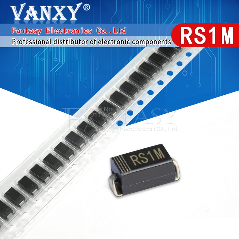 Bộ 100 linh kiện chỉnh lưu phục hồi nhanh RS1M DO-214AC SMA FR107 SMD