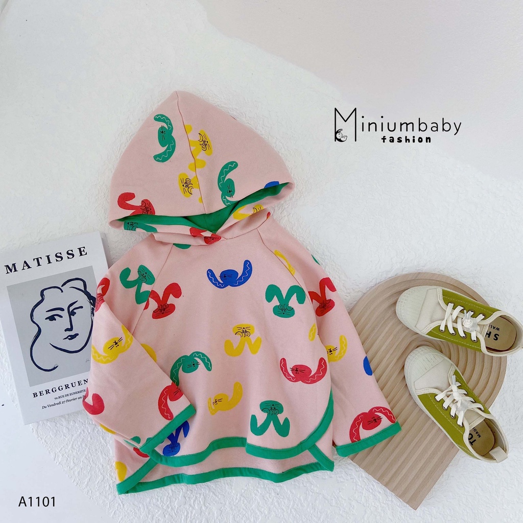 Áo Hoodie Ngộ Nghĩnh Cho Bé trai/gái miniumbabyfashion BÉ RỰC RỠ NGÀY ĐÔNG- A1101