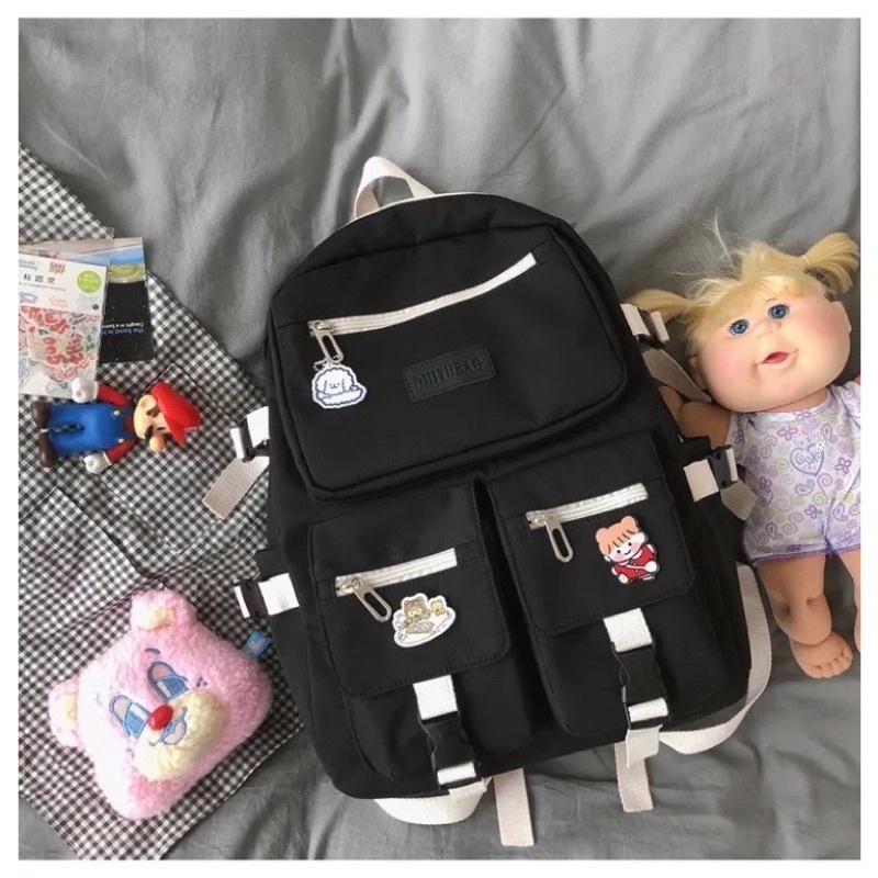 Balo thời trang 💥HOT TREND💥 Cặp Ulzzang logo 2 túi hộp GUIYUBAN thiết kế năng động trẻ trung