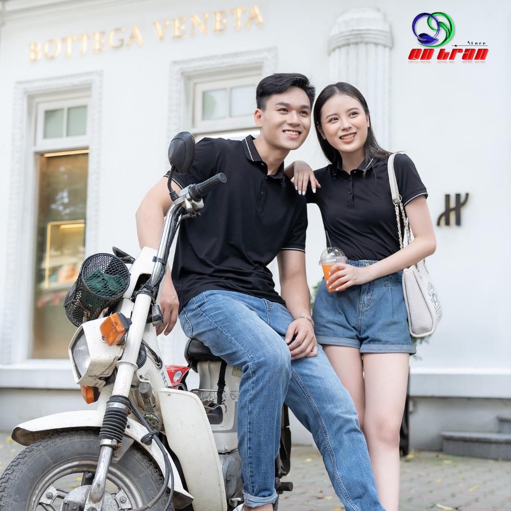 Áo phông Polo nam nữ viền kẻ | chất liệu cotton pha Poly | co giãn 4 Chiều | BigBuy360 - bigbuy360.vn