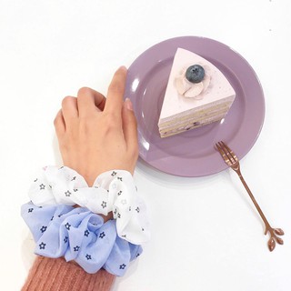 Chun buộc tóc Scrunchie voan hoa nhí