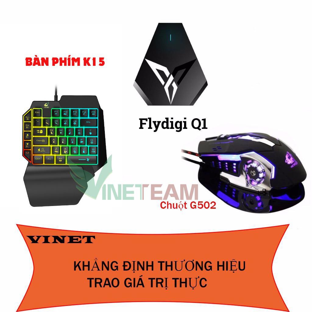 Flydigi Q1 | Bộ Kết Nối &amp; Combo Chuột R8,Chuột macro s800 ,Bàn Phím K15 PUBG Mobile