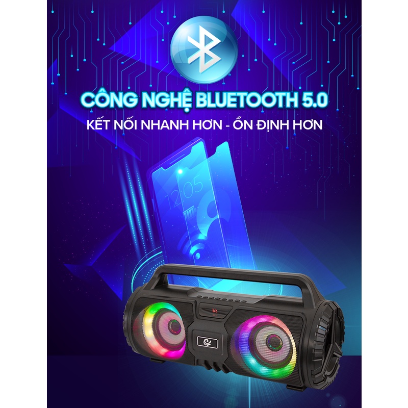 Loa mini Việt Star Quốc Tế VS-888- Kết nối bluetooth 5.0- đèn LED đổi màu- Bảo hành 12 tháng