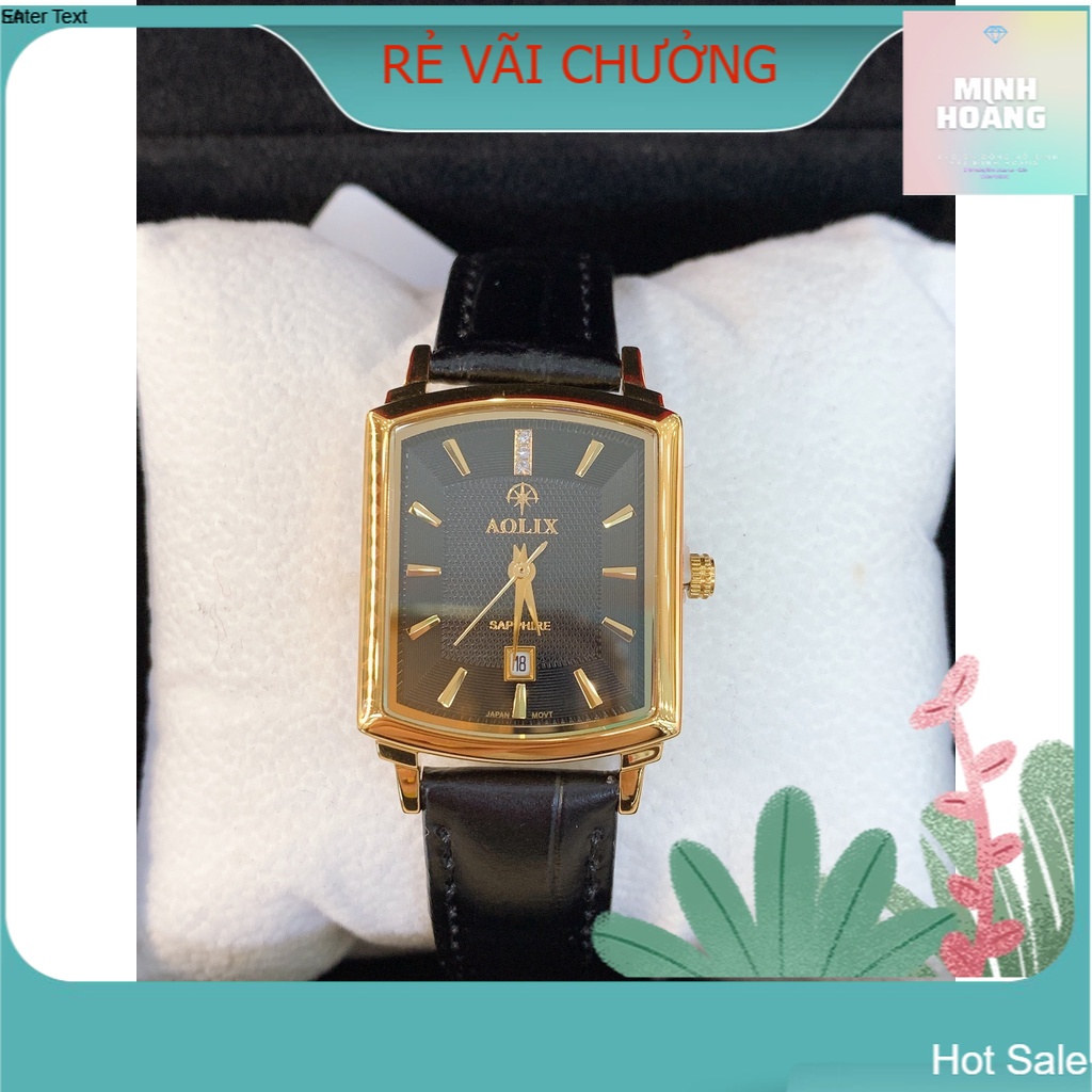Đồng hồ nữ aOLIX 9099L MẶT VUÔNG sang trọng,full hộp thẻ chính hãng. TẶNG KÈM DÂY kính Sapphire chống xước chống xước