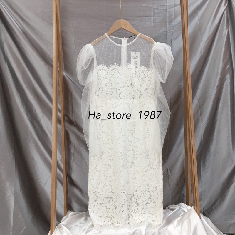 Đầm váy nữ ren trắng pha lưới đẹp giá rẻ, đi chơi, dự tiệc, đi đám cưới (ảnh thật)