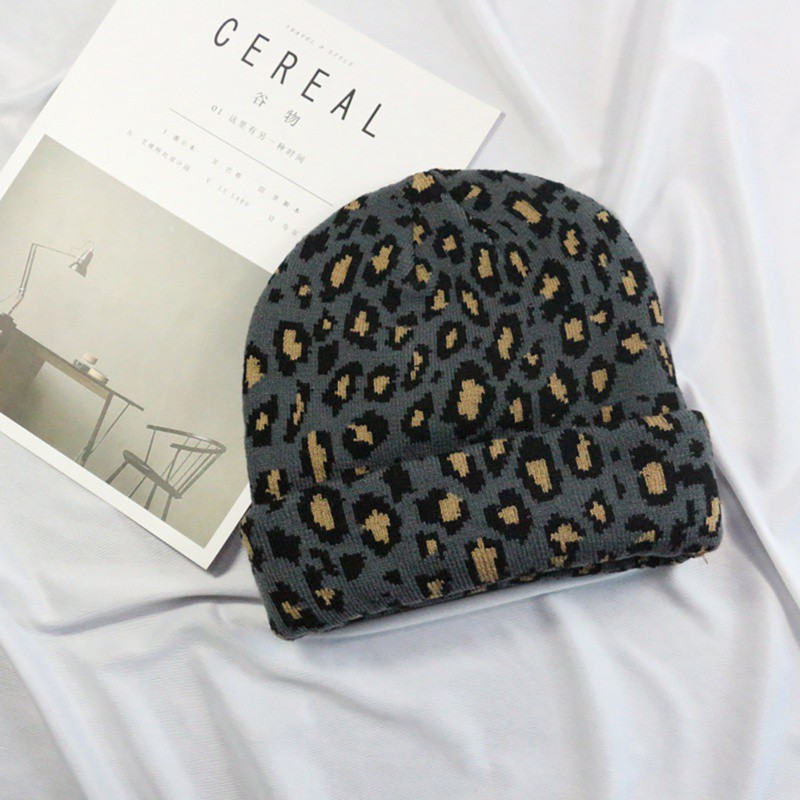 Mũ Len Họa Tiết Da Báo Thời Trang Cá Tính Cho Nữ