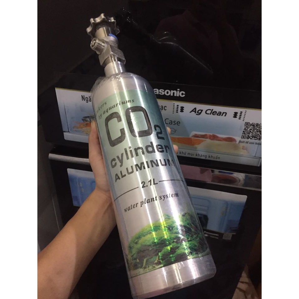 Bình co2 nhôm 2.1L aluminum nội địa nhật - cho hồ thủy sinh