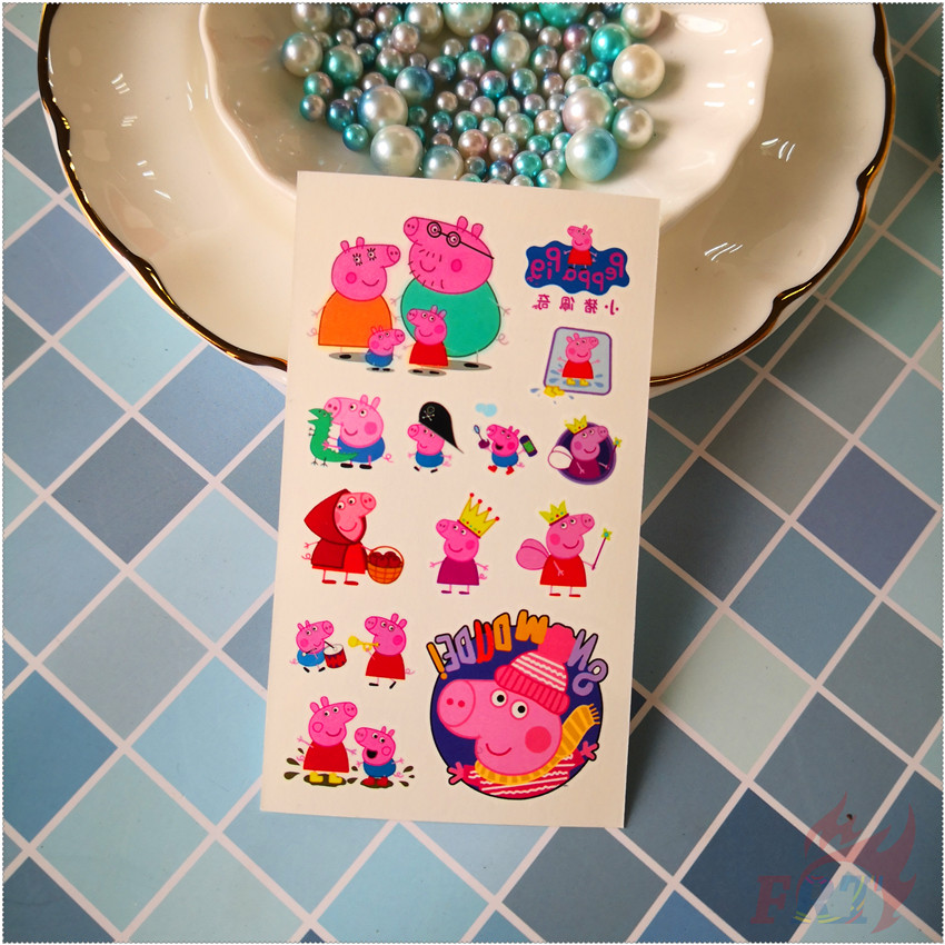 Tấm Hình Xăm Dán Tạm Thời Mini Chống Thấm Nước Họa Tiết Heo Hoạt Hình Dễ Thương