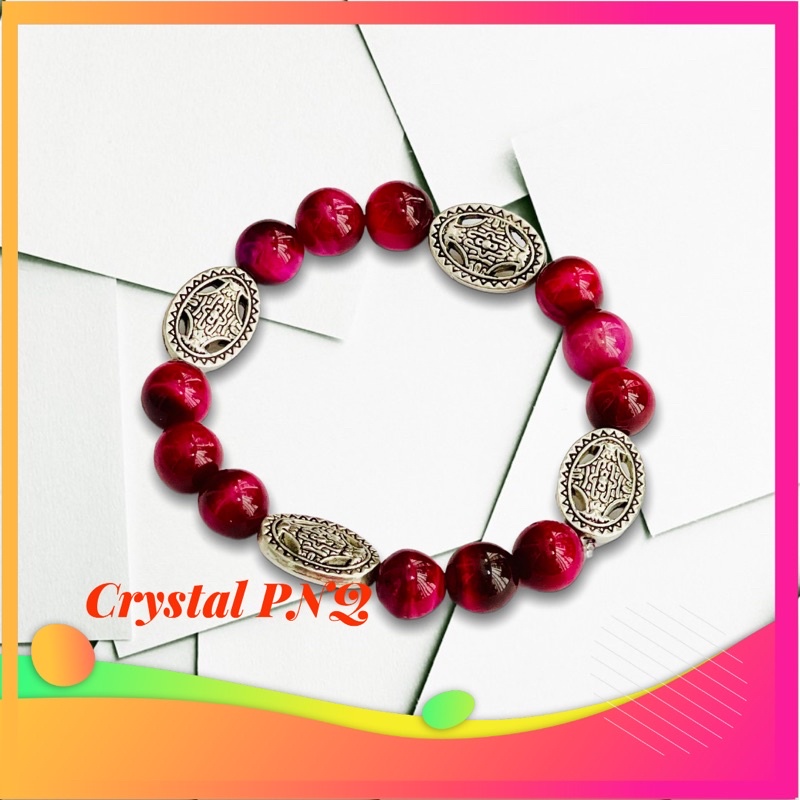 Lắc Tay Đá Mắt Hổ Kết Charm Sang Trọng Crystal PNQ