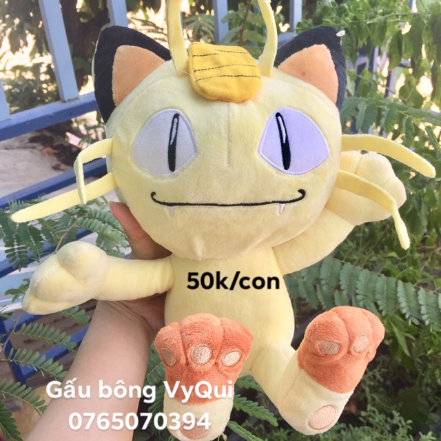 Gấu bông po.kemon mèo Meowth