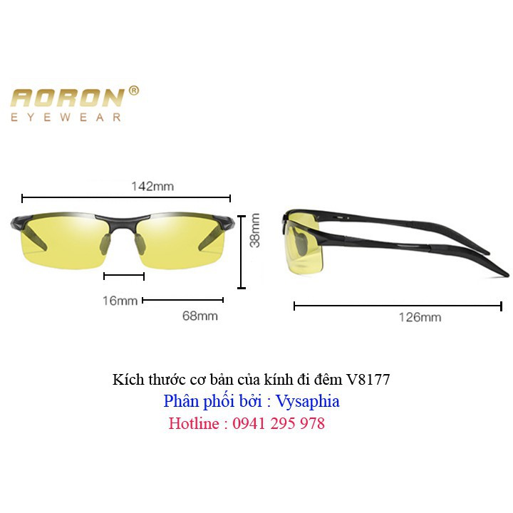  Kính Đi Đêm Cao Cấp AORON V8177  Xmã FD