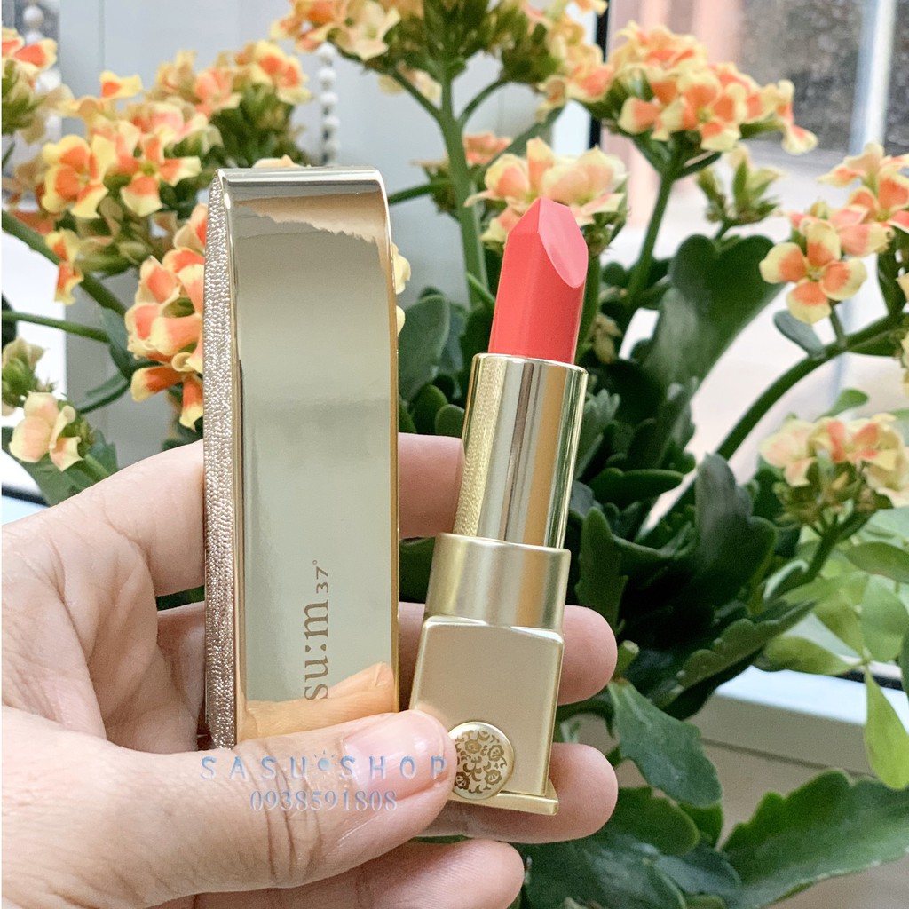 Son Su:m37 Losec Summa Elixir Golden Lipstick Màu 3 Coral Fullsize [Tách sét, không hộp]