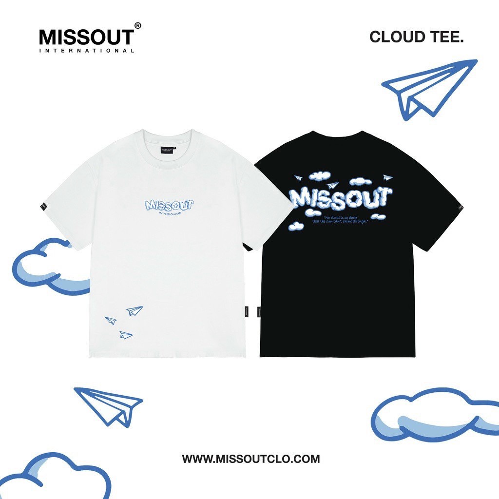 Áo Thun MISSOUT CLOUD Mây , Tee local brand Miss Out Mây tay lỡ form rộng nam nữ full tag size M L XL LibraStore