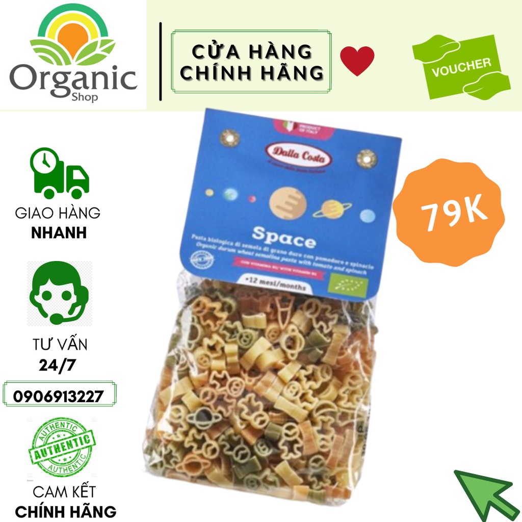 Nui Rau Củ Hữu Cơ Cho Bé Hình Space 200g Dalla Costa