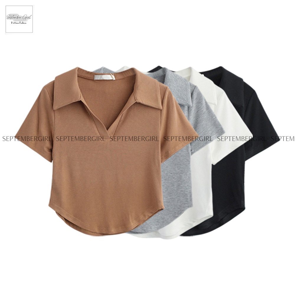 Áo polo nữ cổ bẻ dáng body SEPTEMBERGIRL AO TOP NU 001