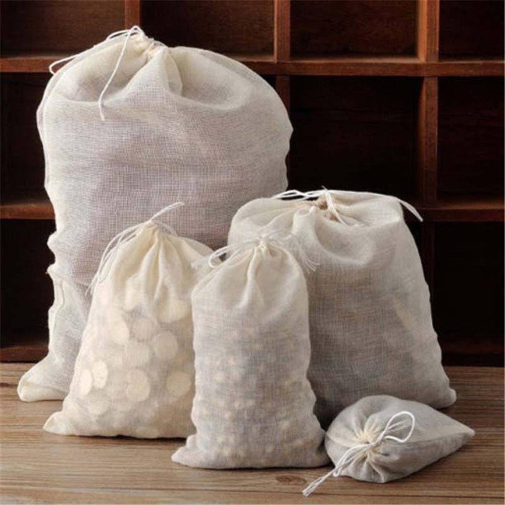 Túi Dây Rút Cotton Tái Sử Dụng 25 * 20CM Muslin