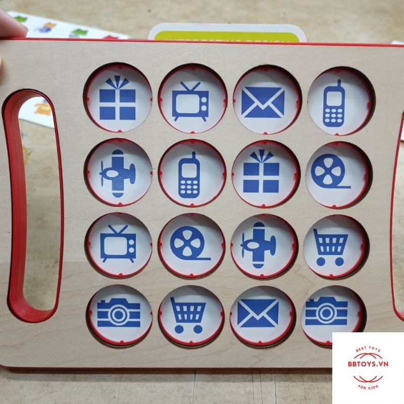 Đồ chơi gỗ lật mở hình rèn luyện trí nhớ cho bé gồm 12 chủ đề (BBTOYS: 32)