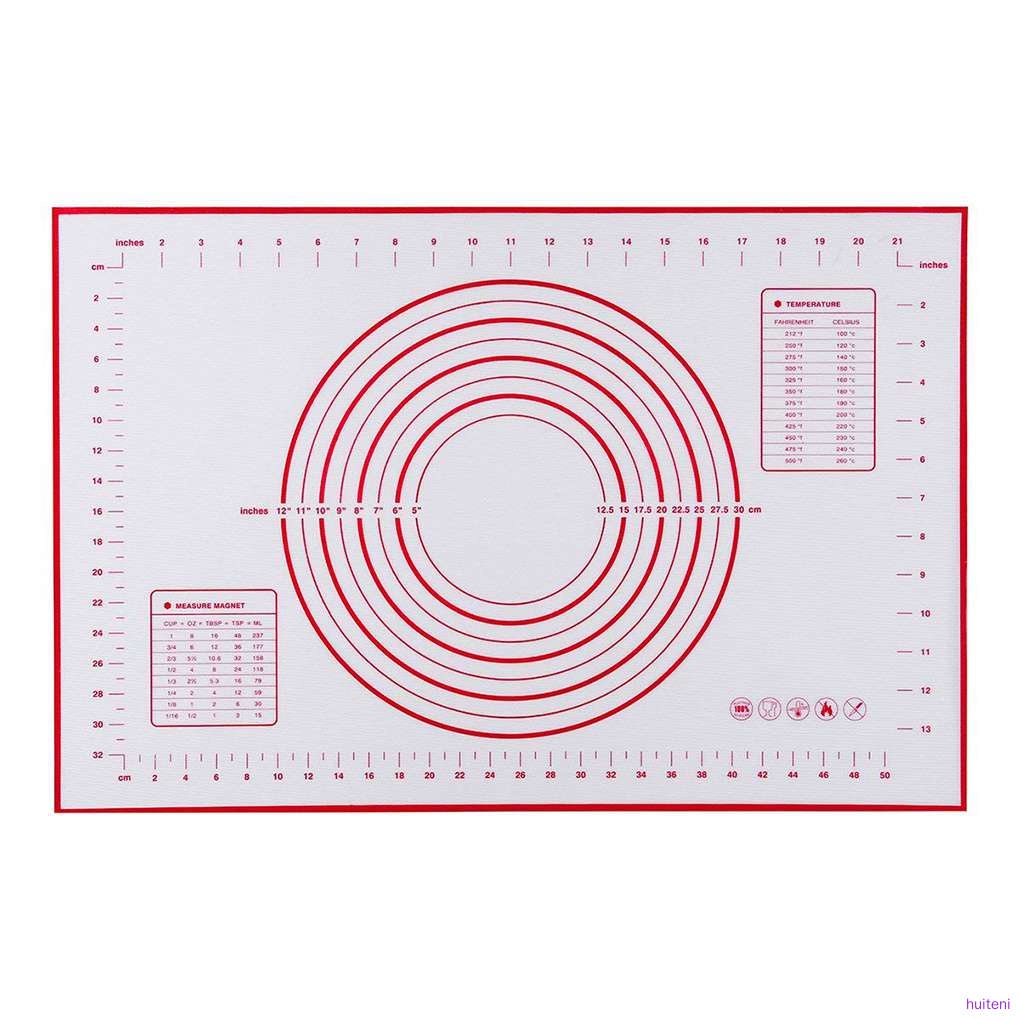 Thảm nhào bột bằng silicon chống dính màu đỏ 60x40cm tiện dụng dành cho nhà bếp