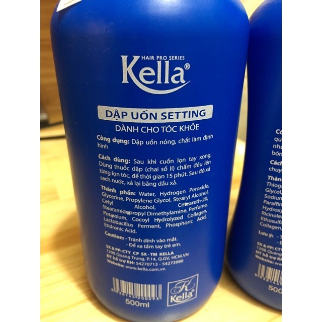 1 cặp kem uốn-dập setting Kella 500+500ml dành cho tóc khoẻ