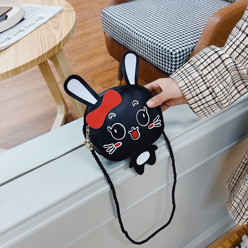 Túi Đeo Chéo mini Bằng Da PU In Họa Tiết Gấu Dễ Thương Dành Cho Bé Gái