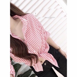 Áo sơ mi nữ sọc thời trang hàn quốc sm 03