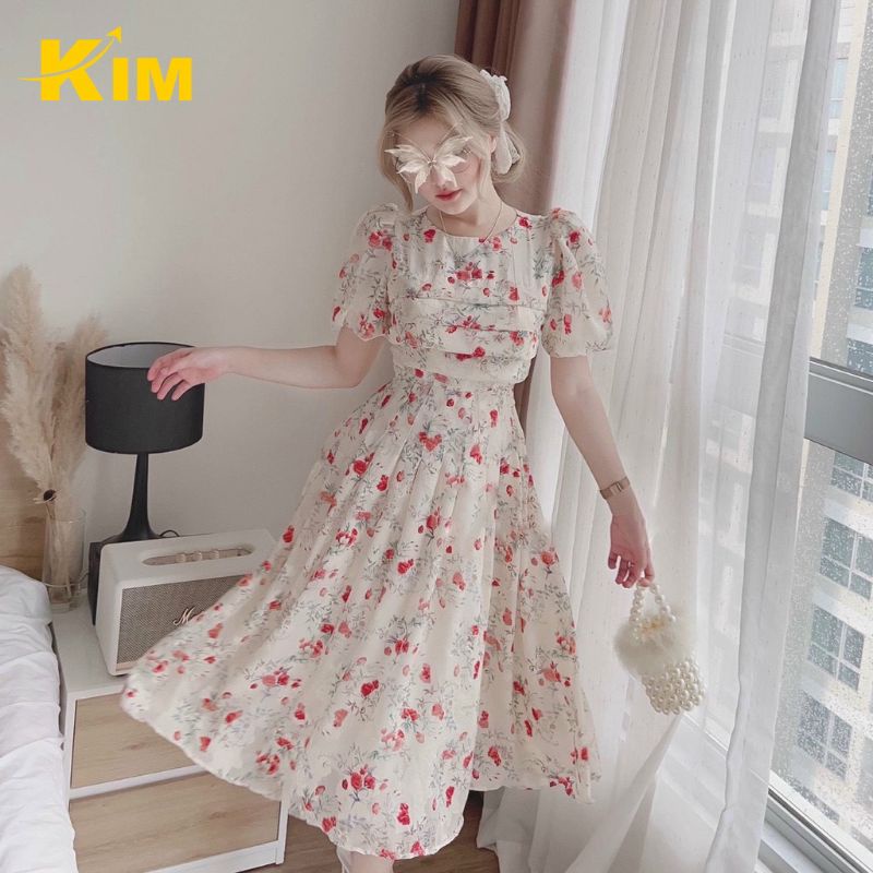 ĐẦM VOAN HOA TIỂU THƯ 2 LỚP