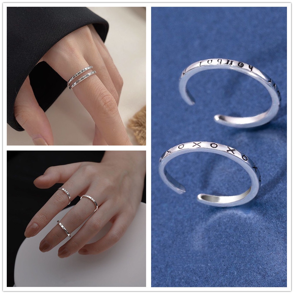 Set 2 Nhẫn Hở Có Thể Điều Chỉnh Phong Cách Hy Lạp Cho Nữ