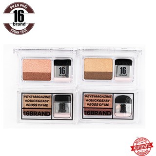 [Mã giảm giá] Bảng Màu Mắt Và Cọ Tiện Dụng 16Brand Eye Magazine 2.5g