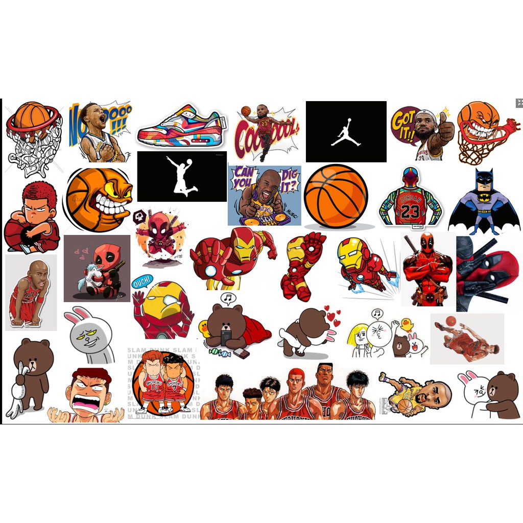 STICKER bong rổ dán Vali, xe, barber shop, Mũ bảo hiểm , macbook, đàn, tường... Nhập mã GIẢM GIÁ 15k khi mua từ 3 set