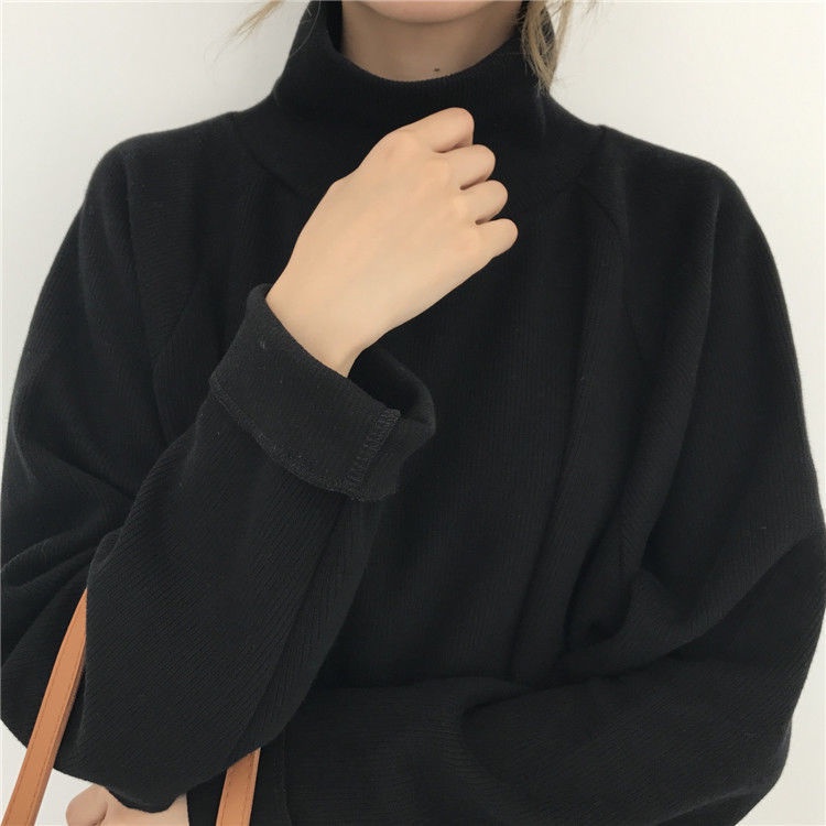 Áo Thun Tay Dài Cổ Lọ Form Rộng Phong Cách Hàn Quốc