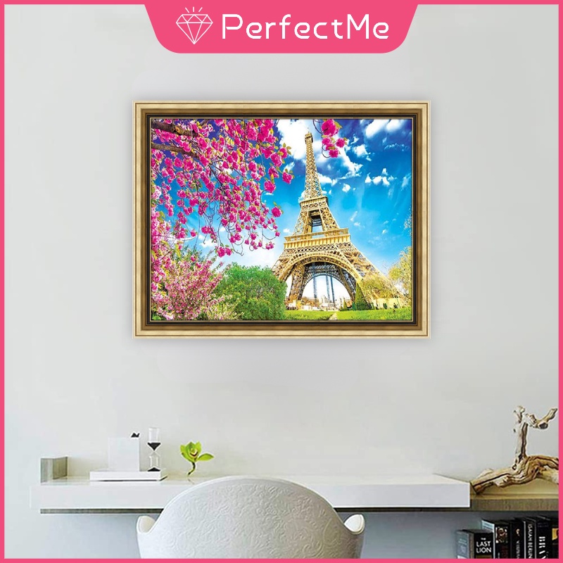 Bộ Tranh Đính Đá 5D Họa Tiết Phong Cảnh Thế Giới Độc Đáo Kích Thước 50x40cm