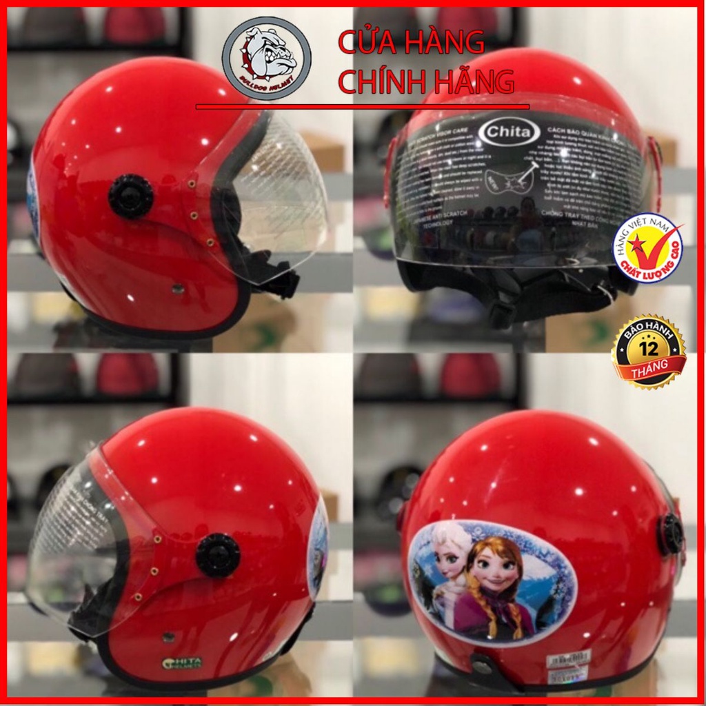 Mũ bảo hiểm 3/4 Trẻ em Chita mã CT1SS (inbox chọn màu)