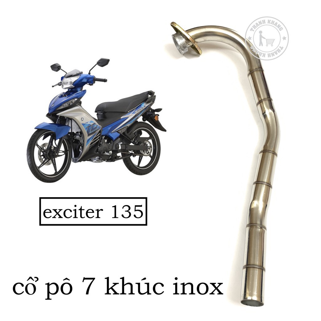 SHOP cổ pô 7 khúc wave,dream,sirius,exciter 135,exciter 150,exciter 2010,future neo,rsx inox thanh khang 12 [TD92]