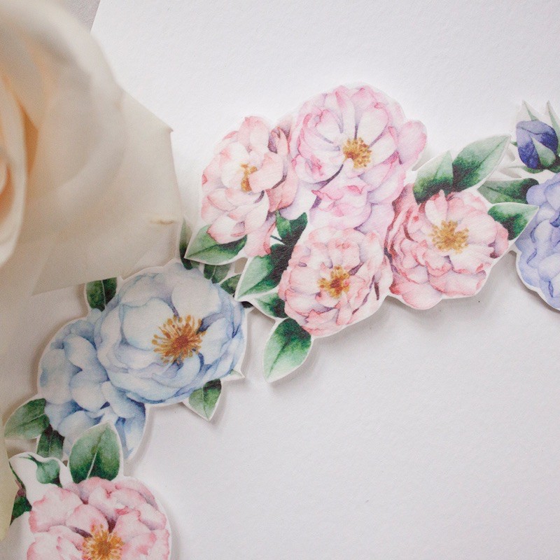 𝓑𝓾𝓵𝓵𝓮𝓽𝓳𝓸𝓾𝓻𝓷𝓪𝓵𝟏𝟏𝟓 ✿ Sticker hoa hãng LoiDesign màu hồng, xanh xinh xắn trang trí sổ bulletjournal