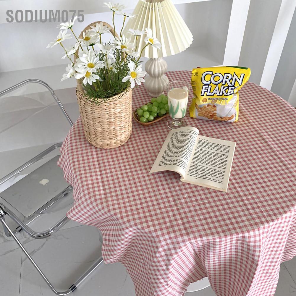 Sodium075 Khăn trải bàn Kẻ sọc Phông nền cotton chống bụi Trang trí nội thất cho văn phòng ký túc xá