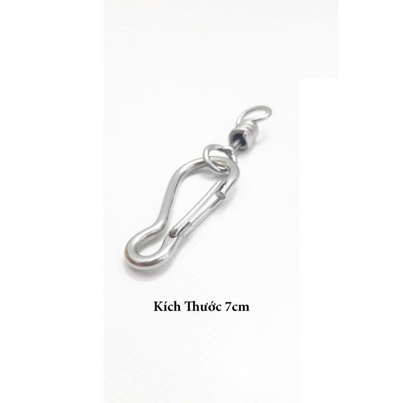 Móc xích chó inox có chống xoắn móc khóa 304