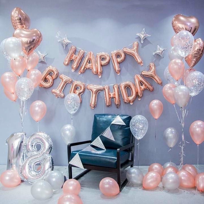 Bộ dây HAPPY BIRTHDAY bóng kiếng nhiều màu giá sỉ