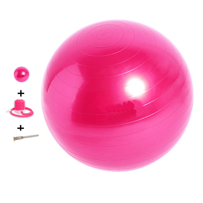 Bóng Tập Yoga Gym 65cm, Bóng Trơn Tập Pilates Cao Cấp Dày 2mm Chống Nổ Tập Thể Dục Tại Nhà( Tặng Bơm Bóng, Kim Bơm)