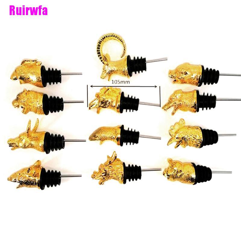 Đầu vòi rót rượu vang bằng hợp kim kẽm hình đầu động vật tùy chọn